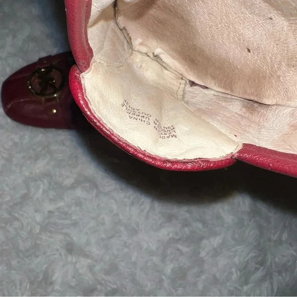 Michael Kors Ballet Flats Deep Red with Gold Detail Size 9.5 - Picture 7 of 8